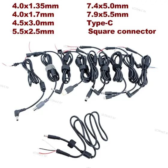 20AWG 5A DC Cabo De Alimentação Conector 5.5x2.5 4.5x3.0 7.9 7.4mm X 5.0 4.0x1.7mm Jack Plug Carregador Adaptador Fonte