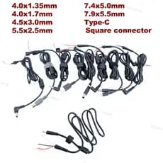 20AWG 5A DC Cabo De Alimentação Conector 5.5x2.5 4.5x3.0 7.9 7.4mm X 5.0 4.0x1.7mm Jack Plug Carregador Adaptador Fonte