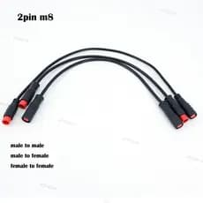 À Prova Dwaterproof Água 0.2m 0.3m m8 2 Pinos Núcleo Bicicleta Elétrica Butt Plug Macho Fêmea Para Cabo Fio Ebike senser
