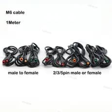 À Prova D'água 6mm M6 2/3/5 Pinos Núcleo Macho Para Fêmea Julet Elétrico ebike Plug Fio Cabo Conector Scooter Sensor De
