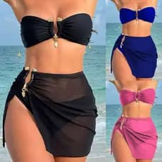Conjunto biquíni + saída praia Biquíni conjunto Biquíni importado barato 2024 europeu americano novo estilo tubo superio