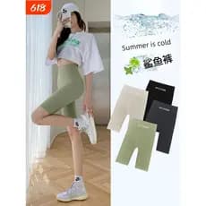 Legging Yoga Feminina Legging Cintura Alta Controle Abdominal Calças de tubarão para ioga sem costura com estilo fino pa