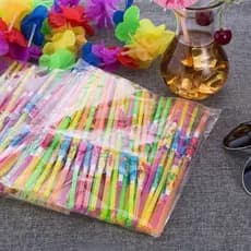 50 Unidades/Pack 3D Straw Fruit Cocktail Drinking Party Tema Havaiano Decoração Festa Tropical