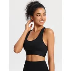 Top costas cruzadas Moda athleisure Sutiã esportivo feminino 7A roupa interior esportiva antibacteriana à prova de choqu