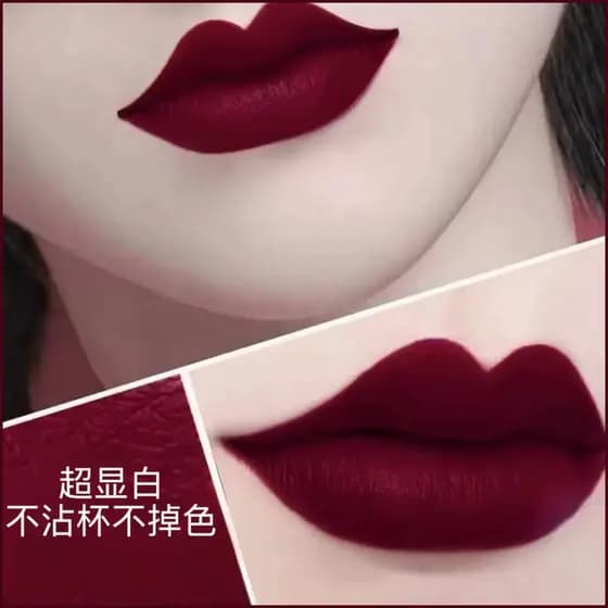 Batom Batom matte à prova d'água Batom líquido [Autêntico oficial] grande marca Retro tia cor batom feminino copo antiad