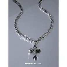 Gargantilha Choker Colar Corrente Fina Colar Semijoia Cruz colar masculino ins Design nicho de alta qualidade titânio aç