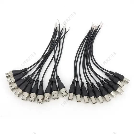 BNC Macho Fêmea Cabo Blindagem Conector De Fio jumper De Cobre Puro Q9 Monitoramento Sinal coaxial Vídeo Cauda Soldagem