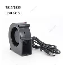 5V USB DC 7.5cm 7530 7515 75x35mm 75x15mm Ar turbo Ventilador De Refrigeração Portátil Para Churrasco Com Velocidade Aca