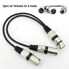 30cm 3pin XLR Fêmea Para 2 Macho Y Divisor Microfone DJ Cabo Conversão 2 Vias 3 Núcleo 3p Adaptador 30cm BR23B3