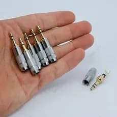 Banhado A Ouro Prata 3.5mm 3 Pólos Estéreo Masculino Reparação Fone De Ouvido Jack Cabo Áudio Fones Conector Fio Capa So