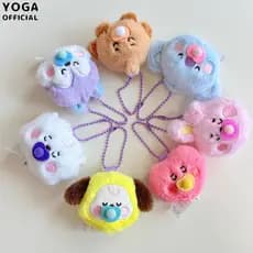 Kawaii BTS BT21 Baby Plush Doll Cooky Koya RJ Mini Chaveiros De Pelúcia Porta-Chaves Pingente Kids Gift