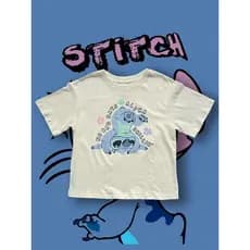 Camiseta com estampa Camiseta cropped Blusa feminina de verão Apenas 43 peças americano único bonito dos desenhos animad
