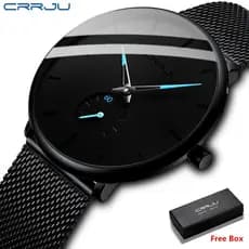 Relógio de Pulso Casual CRRJU, Relógio de Quartzo de Marca Luxuosa, Relógio Esportivo Masculino 2150