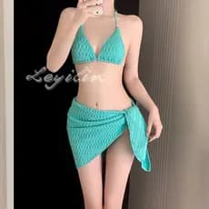 Roupa de praia feminina Biquíni conjunto Biquíni brasileiro Biquíni maiô feminino 2025 novo estilo terno de três peças H