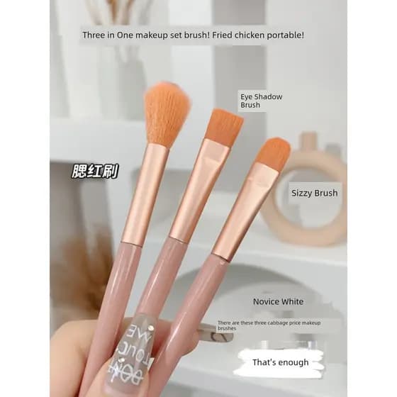 kit pincel maquiagem profissional pincel maquiagem mini pincel maquiagem Conjunto de três peças de pincéis de maquiagem,