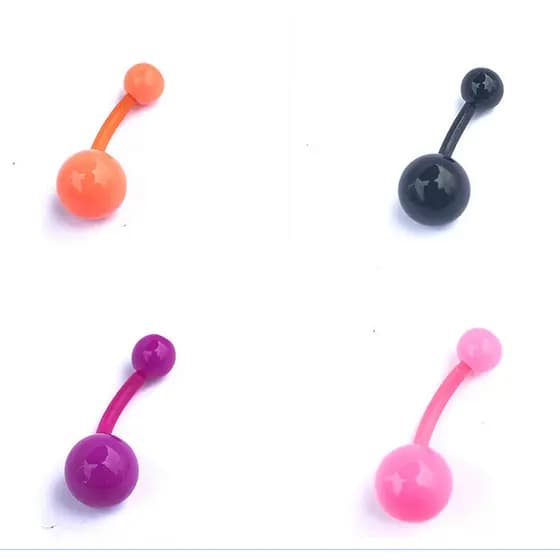 Piercing piercing umbigo falso piercing umbigo aço cirúrgico Plástico acrílico UV Anti-alérgico preservação de cor haste