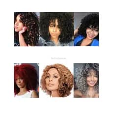 Cabelo afro cacheado sintético Peruca cacheada afro Aplique cache afro orgânico África europeu americano cabelo curto pe