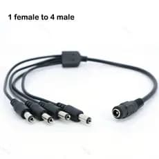 40cm Fio DC 12V 1 Fêmea Para 4 Vias Macho Plug Fonte De Alimentação Cabo Divisor Estender Adaptador 5.5mm X 2.1mm Conect