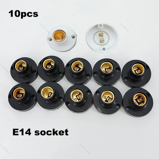 10 Pçs e14 Suporte Da Lâmpada De Luz Base Encaixe Parafuso Tampa LED Soquete e14 Adaptador Fixação Conversor 110v 220V B