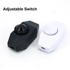 220V Led Dimmer Interruptor Controlador Ajustável Branco Preto Botão Lâmpada Cabo Plug In Mesa Piso Luz Escurecimento Li