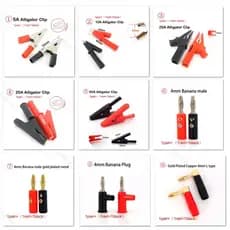 1 Par 4mm Vermelho Preto banana Macho plug Crocodilo Braçadeira Sonda Jacaré Clipe De Teste Elétrico De Chumbo Soquete C