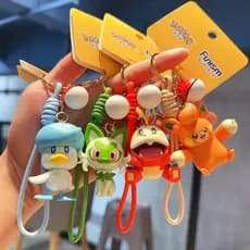 Chaveiro original Pokémon Jornada de Aventura: Fuecoco e Sprigatito Quaxly, boneco fofo, acessório kawaii de anime