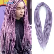 Extensões Dreadlock De Ponta Dupla AHMED 10 Fios , Cabelo De Crochê Sintético Feito À Mão Ombre , Natural