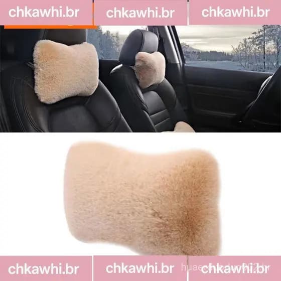 forevergo Inverno Macio Pelúcia Assento De Carro Pescoço Resto Travesseiro Encosto De Cabeça Calor Conforto Lombar Apoio