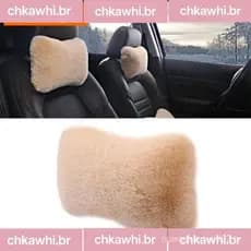 forevergo Inverno Macio Pelúcia Assento De Carro Pescoço Resto Travesseiro Encosto De Cabeça Calor Conforto Lombar Apoio
