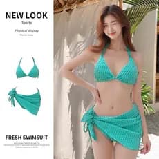 Biquíni praia Biquíni brasileiro Roupa de praia feminina Maiô feminino dividido de duas peças com peito pequeno e três p