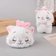 [largeloohg] 1 peça Brinquedo de Pelúcia Gato Lily da Série Pequenos Animais, Chaveiro Fofo, Pingente de Bolsa de Desenh