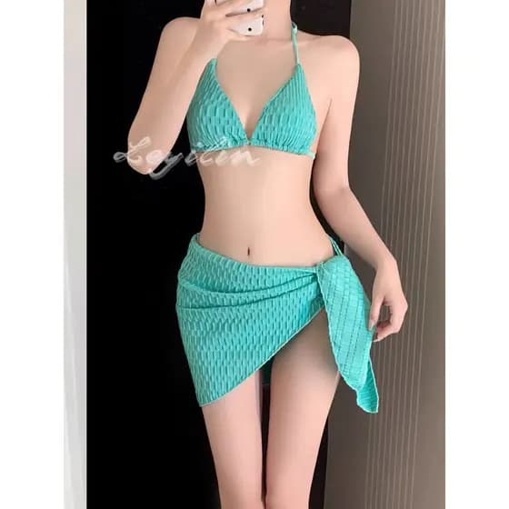 Conjunto biquíni + saída praia Biquíni conjunto Biquíni importado barato Biquíni maiô feminino 2025 novo estilo terno de