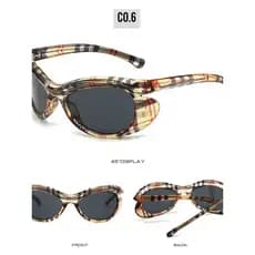 Óculos de Sol Unissex Proteção UV400 Óculos de Sol Polarizado Moda masculina feminina europeu americano listrado engraça