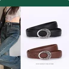 Cinto de Vestido de Couro para Mulheres, Largura de 3cm, Calças de Jeans