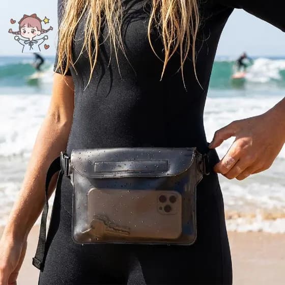 Grande Bolsa De Telefone À Prova D'água Cintura Seca Selada Sensível Ao Toque Capa Para Flutuante Natação Praia Surf Mer
