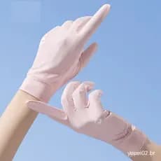 Verão Fino À Prova De Ultravioleta Respirável Protetor Solar Luvas De Seda Gelo Masculino Feminino Ciclismo