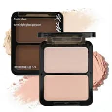 Paleta de Sombras Matte Nude K'APEINE 2 Cores Rosa Claro Mini Paleta de Sombras para Olhos Duo Iluminador Facial Pó Bron