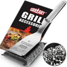 Escova para Grelha GRILLART sem Cerdas, Escova Segura para Grelha Externa, Kit de Escovas de Limpeza para Grelha SteamWi