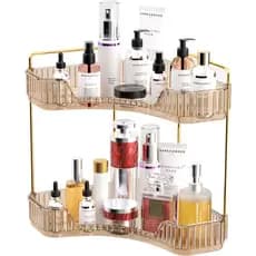 Organizador de Maquiagem GTI de 2 Níveis, Organizador de Grande Capacidade para Banheiro, Organizador de Perfumes, Cosmé