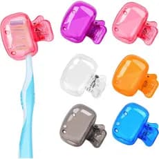 Pacote com 6 Capas Protetoras para Escovas de Dente, Protetores Portáteis para Escovas de Dente, Capas com Clipe para Ar