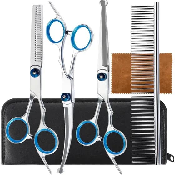 Tesoura de Tosa Premium 5 em 1 para Cães, Tesoura Profissional para Tosa de Cães com Pontas Arredondadas de Segurança, T