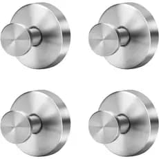 Ganchos de Sucção Prateados para Chuveiro à Prova d'Água - Ganchos de Toalha em Aço Inoxidável Sem Perfuração para Pared