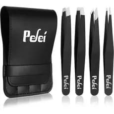 Conjunto de Pinças Pefei - Pinças Profissionais de Aço Inoxidável para Sobrancelhas - Grande Precisão para Remoção de Pe