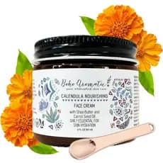 Creme Facial Nutritivo de Calêndula para Pele Seca, Creme Facial Natural e Orgânico, Produto de Cuidado da Pele Hidratan