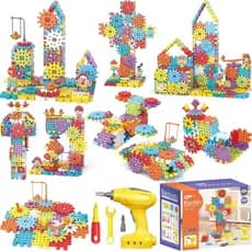 234 Peças de Blocos de Construção Elétricos Montessori para Crianças de 3-5 e 4-8 Anos, Brinquedo de Construção com Engr