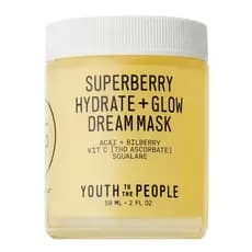 Youth To The People Superberry Hydrate + Glow Dream Mask - Ácido Hialurônico, Esqualano, Vitamina C, Hidratante Facial +