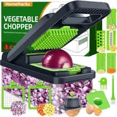 HomeHacks Picador de Legumes, Cortador de Legumes, Utensílio de Cozinha 12 em 1, Picador, Fatiador, Cortador de Cebola,