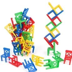 [unilayan] Jogo Clássico De Cadeiras De Empilhamento , Brinquedo De Equilíbrio Educacional Para Habilidades Motoras Fina