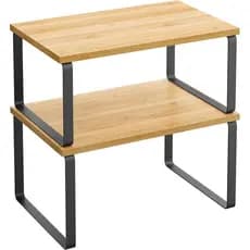 Prateleira Organizadora de Armário SONGMICS, Conjunto de 2 Prateleiras para Balcão de Cozinha, Armazenamento de Cozinha,