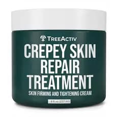 Creme Reparador para Pele Crepeada TreeActiv, 8 oz, Creme Firmador para Corpo e Pescoço com Ácido Hialurônico, Ácido Gli